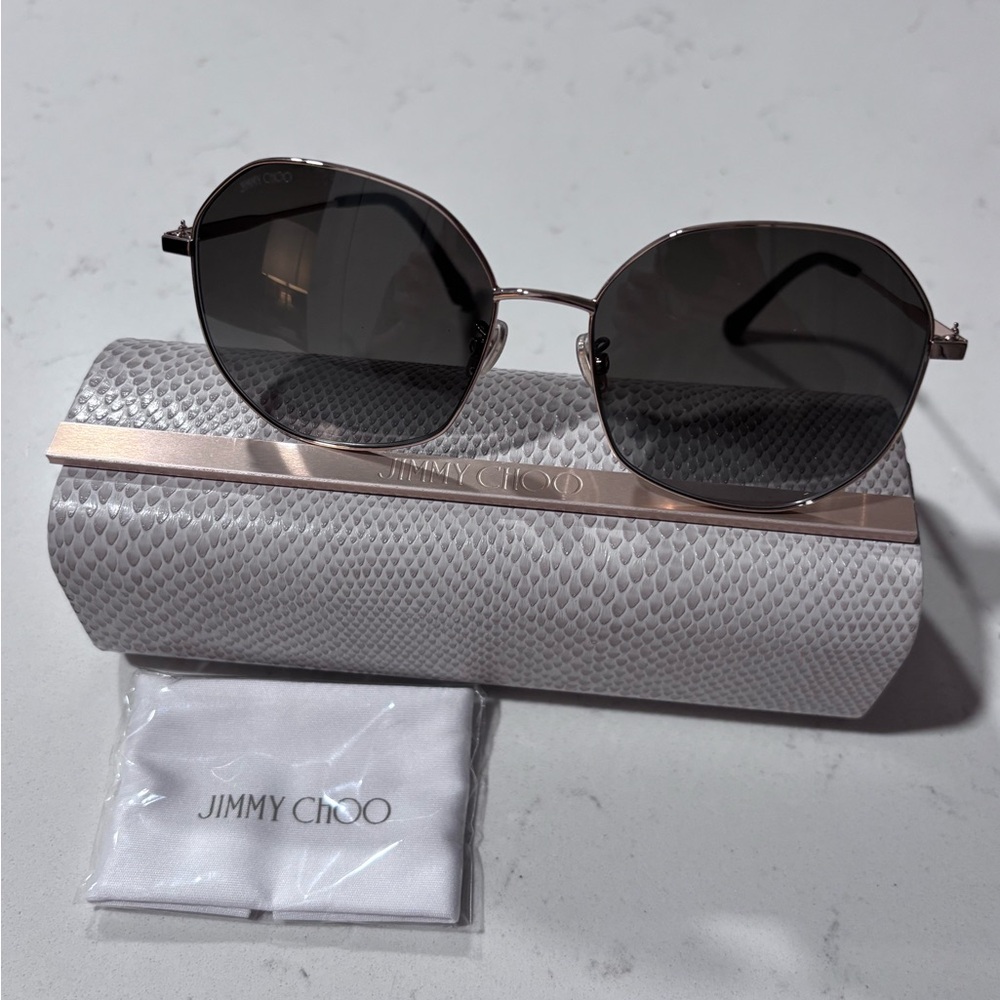 Jimmy Choo Silver and Black Sunglasses